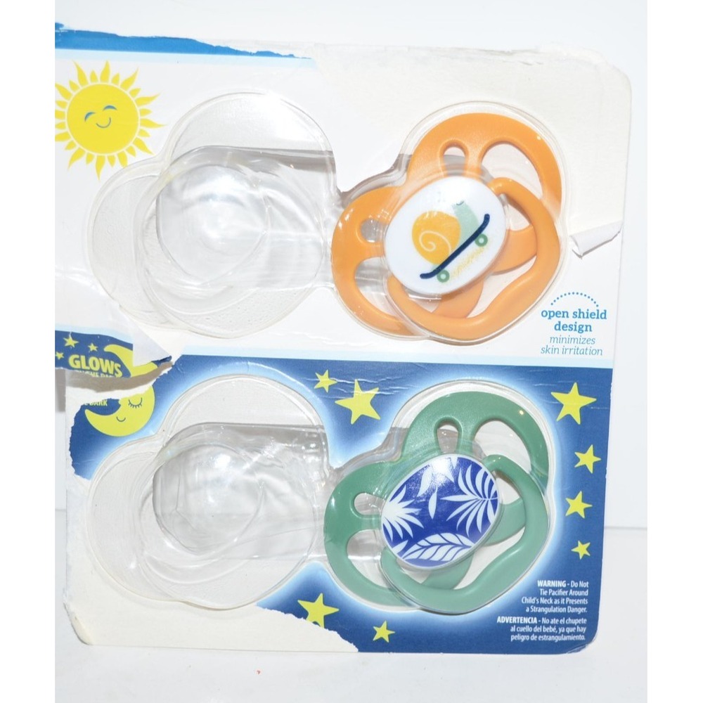 Dr Brown's Advantage Day & Night 2 Pack Pacifiers Soothers Glow In Dark 6-18 M